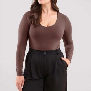 Nuuds long sleeve scoop neck bodysuit SIZE SMALL